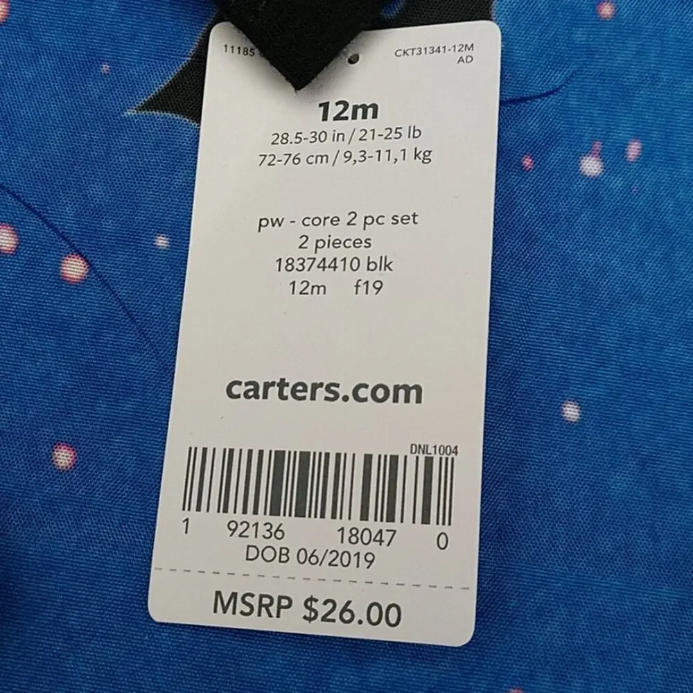 NWT Carter's Glow in the Dark Unicorn Tunic & Leggings